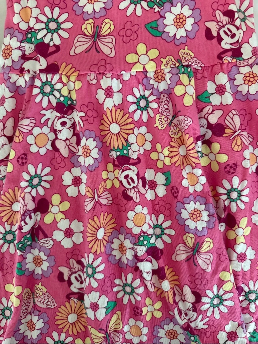 Girls Minnie Mouse Floral Pink Dress